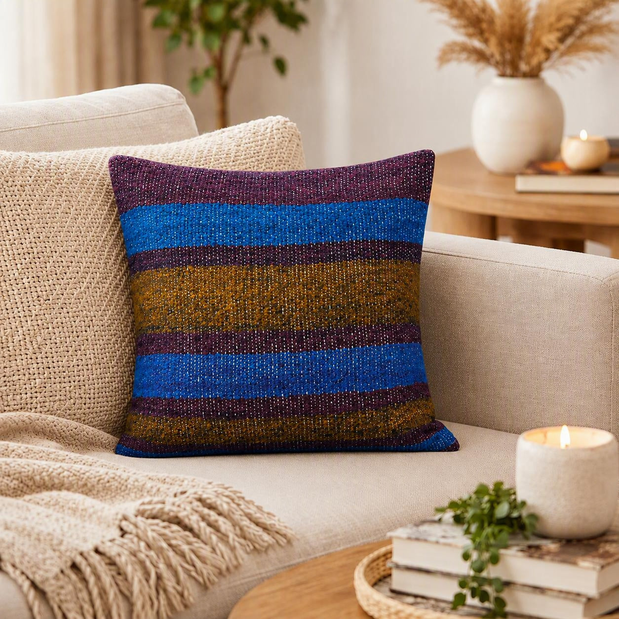 Throw Pillow Natural Wool Large